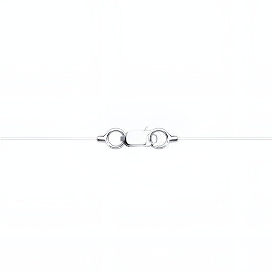 Колье на леске с серебряными вставками и фианитом