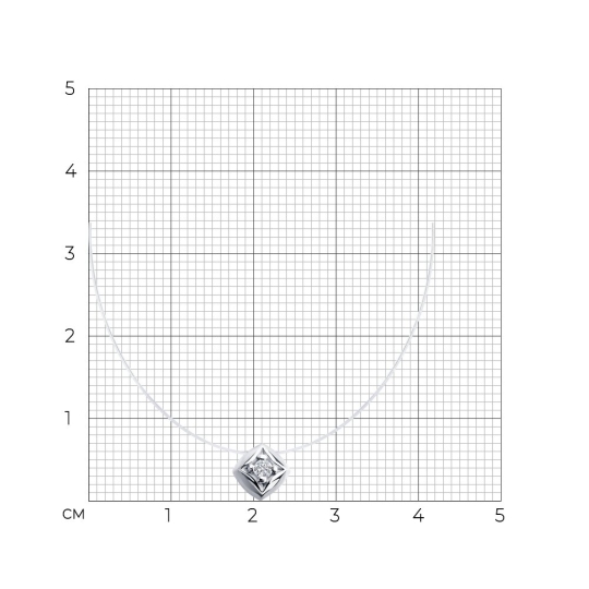 Колье на леске с серебряными вставками и фианитом
