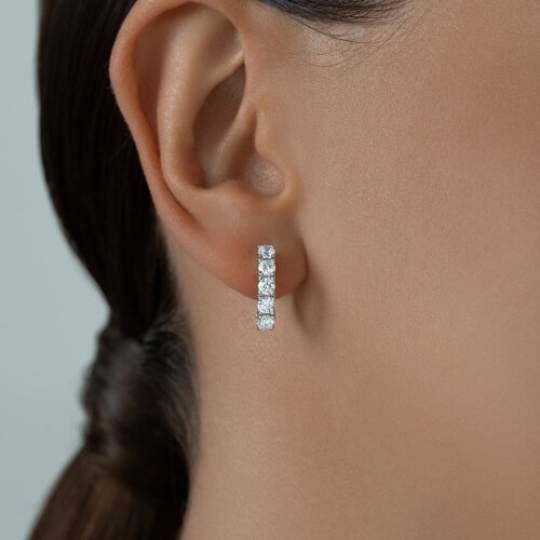 Серьги из серебра с фианитами