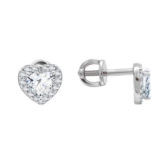 Серьги из серебра с фианитами