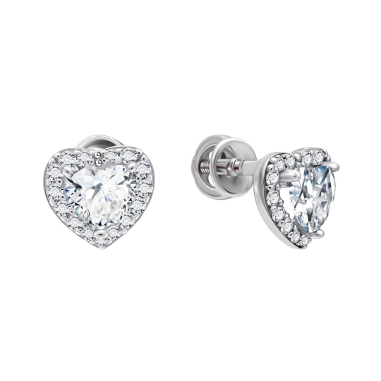 Серьги из серебра с фианитами