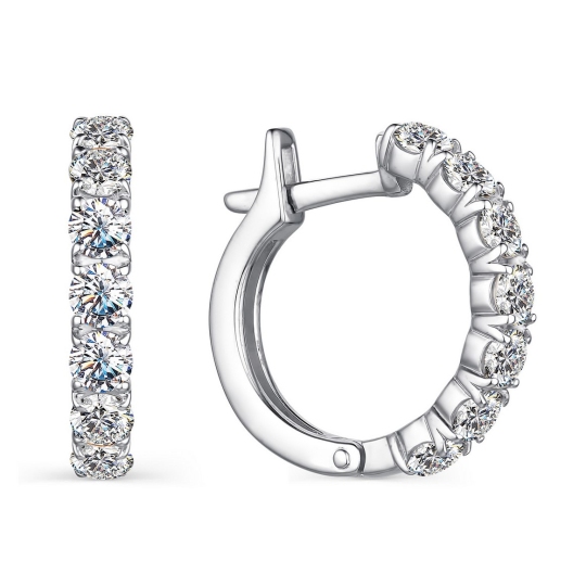 Серьги из серебра с фианитами