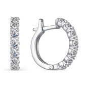 Серьги из серебра с фианитами