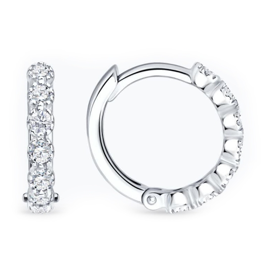 Серьги из серебра с фианитами