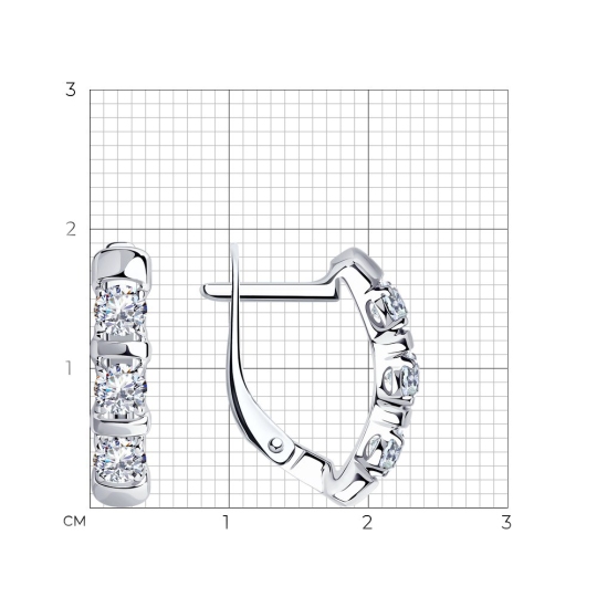 Серьги из серебра с фианитами