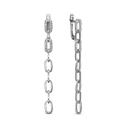 Серьги из белого золота с бриллиантами