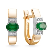 Серьги из золота с бриллиантами и изумрудами