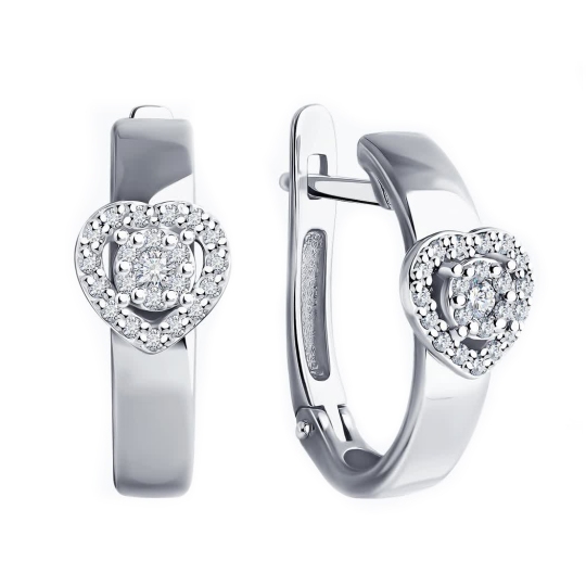 Серьги из белого золота с бриллиантами