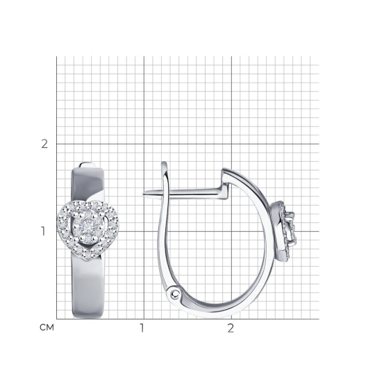 Серьги из белого золота с бриллиантами