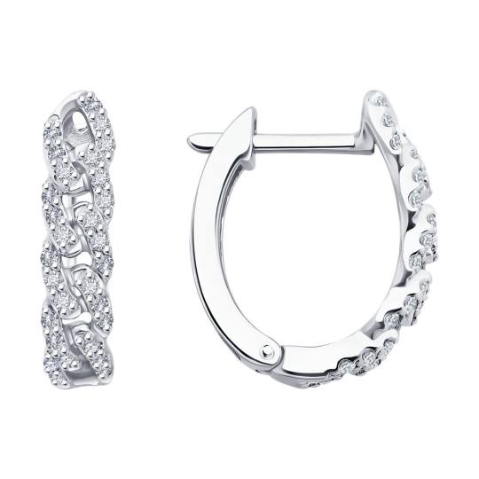 Серьги из белого золота с бриллиантами