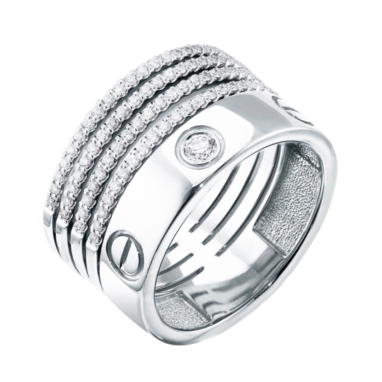 Кольцо из белого золота с бриллиантами