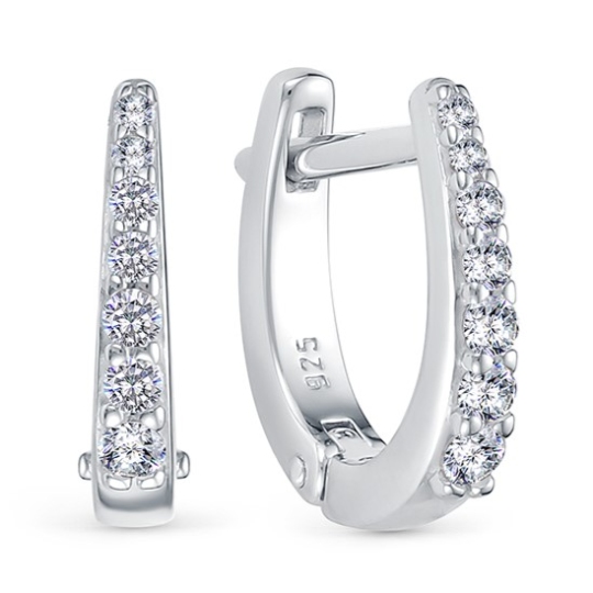 Серьги из серебра с фианитами