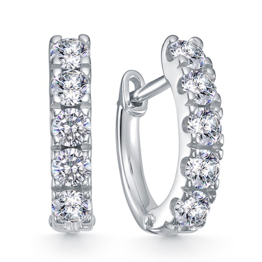 Серьги из серебра с фианитами