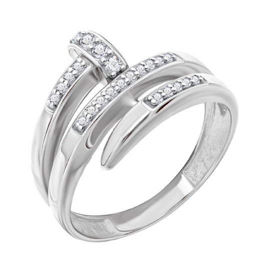 Кольцо из серебра с фианитами