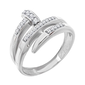 Кольцо из серебра с фианитами