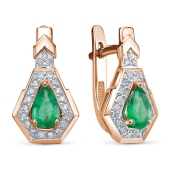 Серьги из золота с бриллиантами и изумрудами