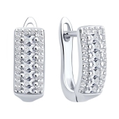 Серьги из серебра с фианитами