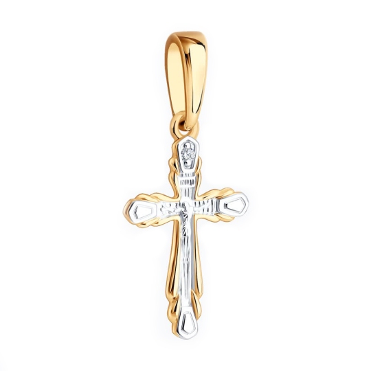 Подвеска-крест из золота с бриллиантом