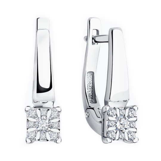 Серьги из белого золота с бриллиантами