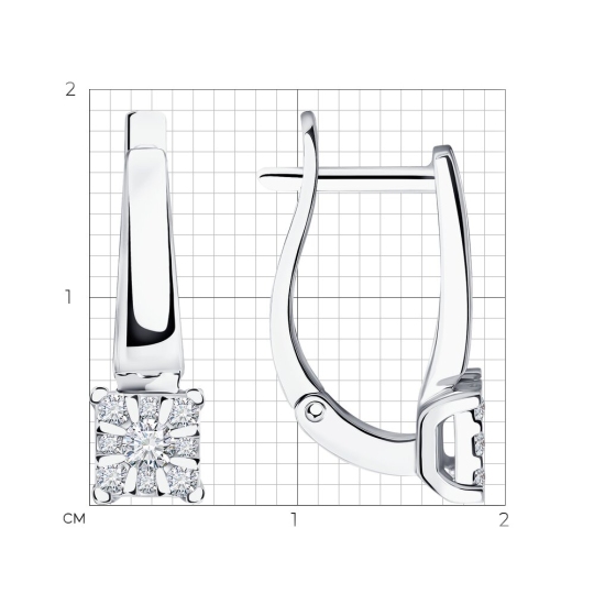 Серьги из белого золота с бриллиантами