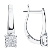 Серьги из белого золота с бриллиантами