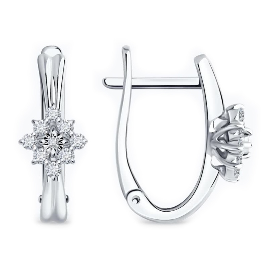 Серьги из белого золота с бриллиантами