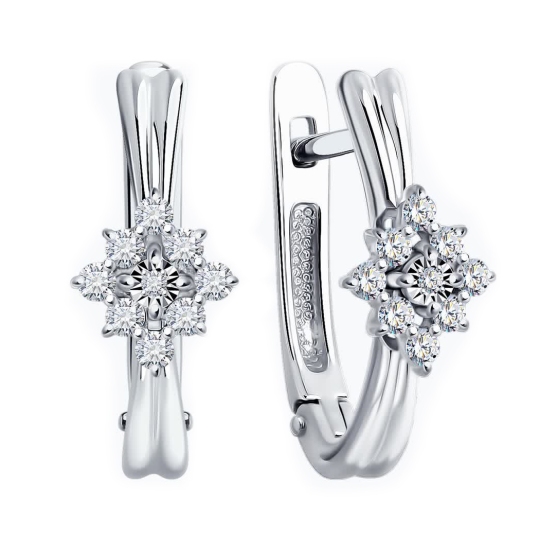 Серьги из белого золота с бриллиантами