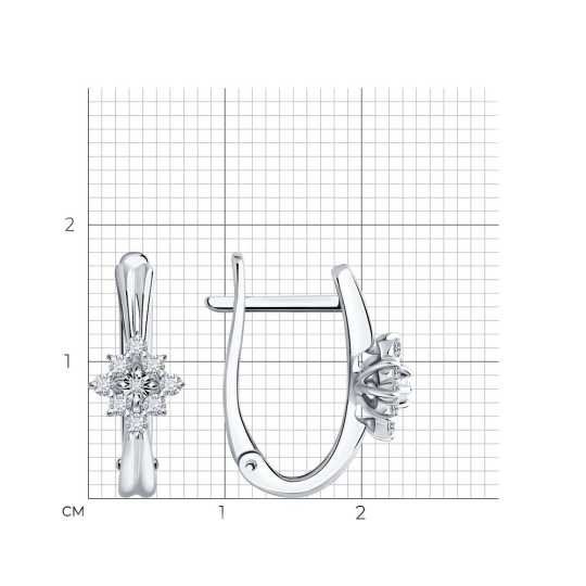 Серьги из белого золота с бриллиантами