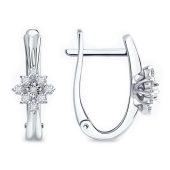 Серьги из белого золота с бриллиантами