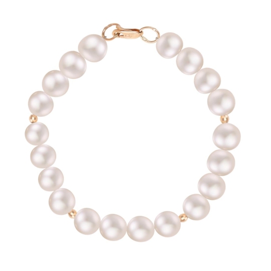 Браслет из жемчуга с золотыми вставками