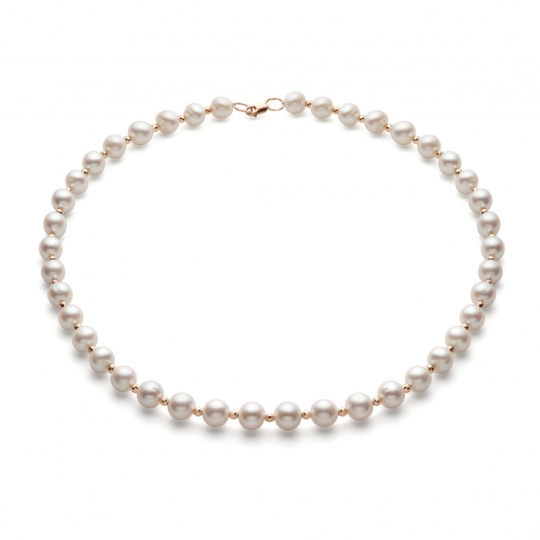 Бусы из жемчуга с золотыми вставками