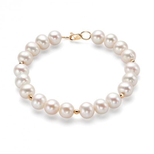 Браслет из жемчуга с золотыми вставками