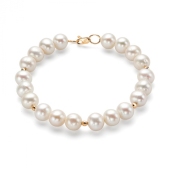 Браслет из жемчуга с золотыми вставками