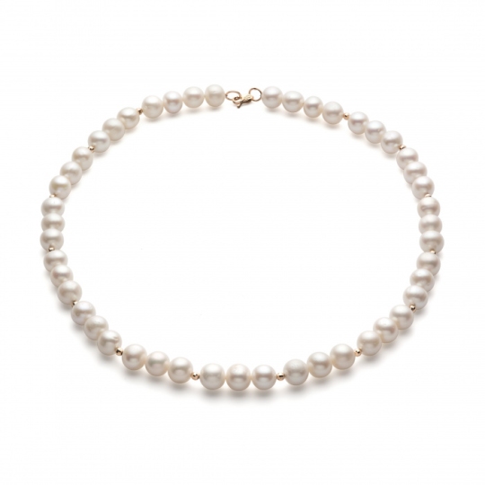 Бусы из жемчуга с золотыми вставками