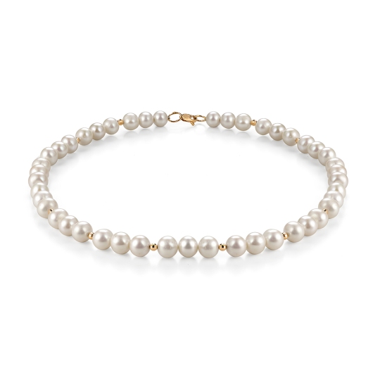 Бусы из жемчуга с золотыми вставками