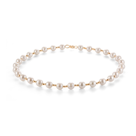 Бусы из жемчуга с золотыми вставками