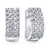 Серьги из серебра с фианитами