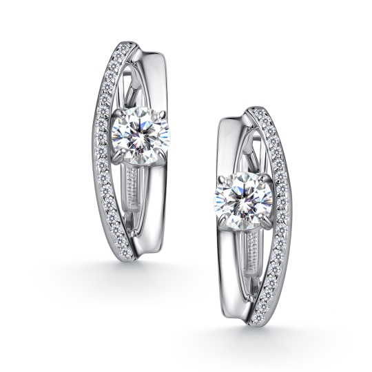 Серьги из серебра с фианитами