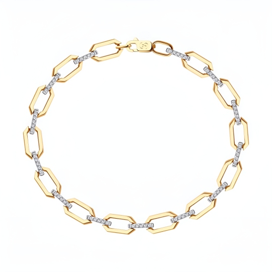 Браслет из золота с фианитами