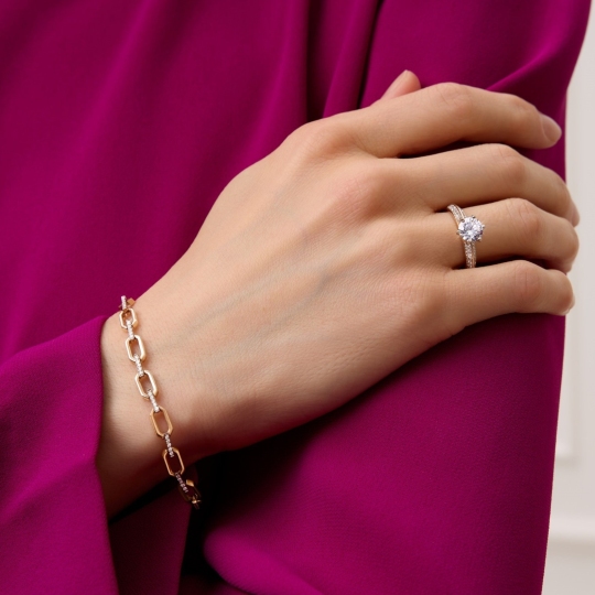 Браслет из золота с фианитами