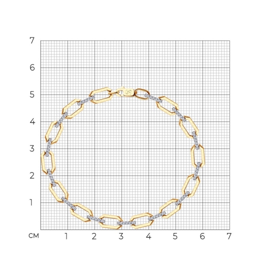 Браслет из золота с фианитами