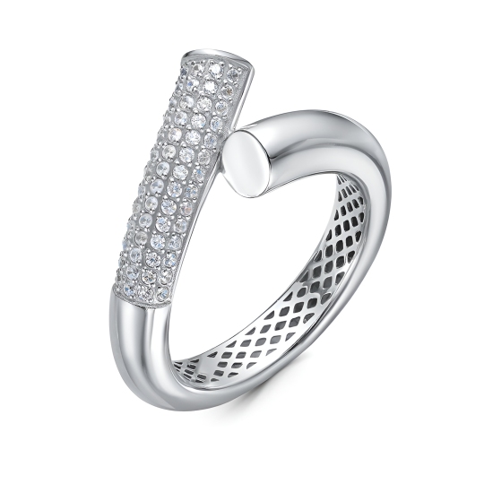 Кольцо из серебра с фианитами