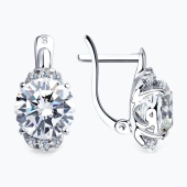 Серьги из серебра с фианитами