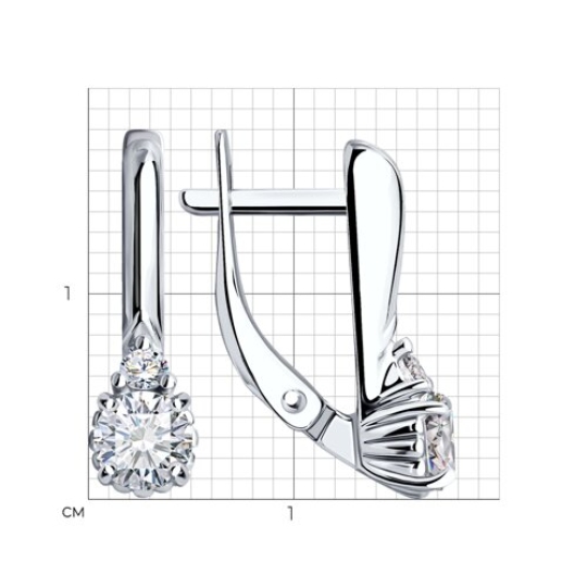 Серьги из серебра с фианитами