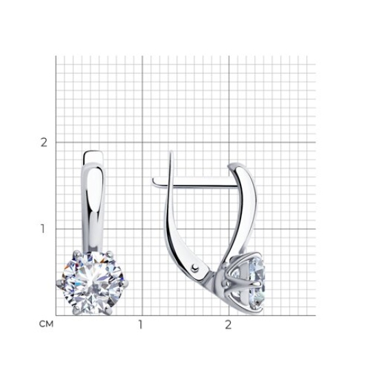 Серьги из серебра с фианитами