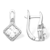 Серьги из серебра с фианитами