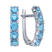 Серьги из серебра с фианитами