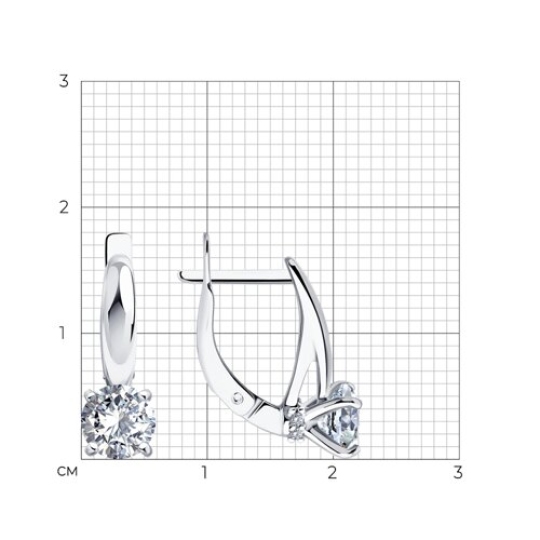 Серьги из серебра с фианитами