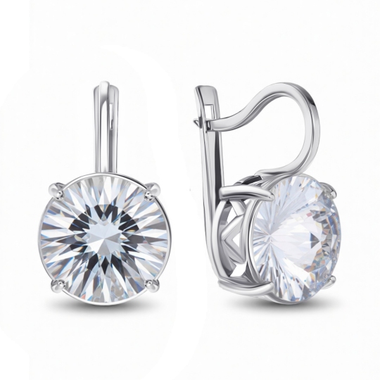 Серьги из серебра с ювелирными кристаллами