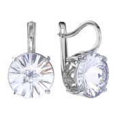 Серьги из серебра с ювелирными кристаллами